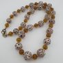 Antique Venetian African Style Eyes & Yellow Brown Glass Beads Necklace Image 9