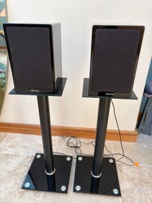 Pristine Denon SC-N9 Speakers and Glass Stands