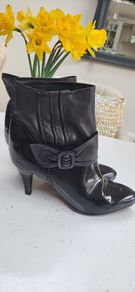 SEE by Chloe black leather hi-shine ankle boots Sz 40 (fit 7-7.5UK) - Rrp 495 (New)