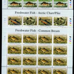 2001 Ireland Freshwater Fish (Perch, Arctic Charr, Pike & Bream) Commemorative Stamps Sheetlet Plate 1A1A1A1A Mint Never Hinged (MNH)