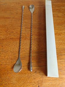 2x Long Dessert / Cocktail Spoons