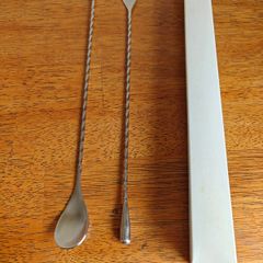 2x Long Dessert / Cocktail Spoons