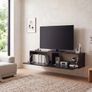 120cm Wall Mounted TV Stand   Modern Marble Effect Floating Entertainment Unit with Storage Image 2