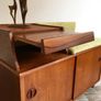 Vintage Retro Mid Century Teak Hall Bench/Record Cabinet/Stotage Image 2