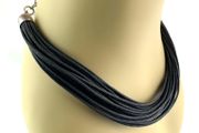 Vintage black corded bohemian necklace