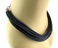 Vintage black corded bohemian necklace