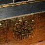 Embossed Hammered Brass and Wood Magazine Holder Double Slotted Image 6