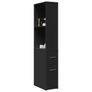 Narrow Bathroom Cupboard Black Image 3