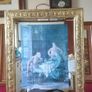 Antique Art Deco 26 Inches Tall Solid Brass Fireplace Screen With Framed Antique Print And Mirror Image 5