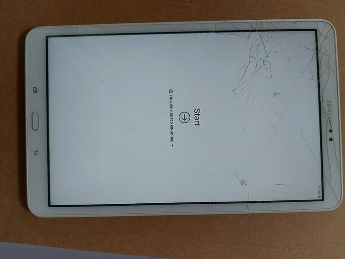 Samsung Galaxy Tab A6, Model SM-T580, FRP Google Locked, Scratches-cracks on display, but touchscreen works fine