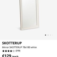 JYSK wood white mirror 78x180cm