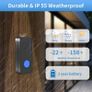 Wireless Doorbell, Waterproof Plug in Doorbell Operating at The Range of 300m with 39 Chimes, 5 Levels Volume Adjust & LED Indicator, Easy Install at Home, Apartment & Warehouse, Black Image 5