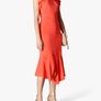 Karen Millen Frilly Fitted Pencil Dress SIZE 10 Coral Image 2