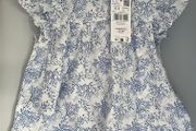 Mango blue &amp; white floral tunic top Age 4-5 BNWT