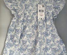 Mango blue & white floral tunic top Age 4-5 BNWT