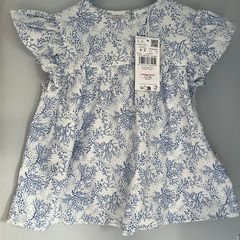 Mango blue & white floral tunic top Age 4-5 BNWT