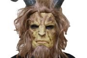 Beauty and the beast halloween latex mask with hair.