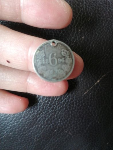 1896 South Africa Silver 6 Pence Coin