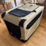 Portable Soft-Sided Folding Travel Crate Kennel for cat, dog, and other small animals, Tan, Image 4