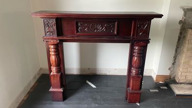mahogany fireplace surround