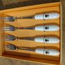 set of four Bee Dessert Forks is by Tipperary Crystal. new in box Image 5