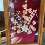 Vintage Mid Century Sea Shells in a Teak Shadow Box with Floral Design Image 10