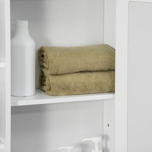 Wall Mount Mirror Cabinet Storage Bathroom Cupboard w/ Single Door and Shelves (FREE POSTAGE)