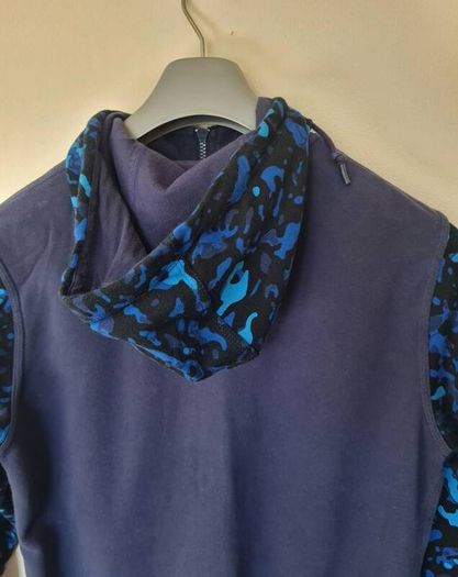 Nike camo full zip hoodie size medium ptp 22" navy in good condition
