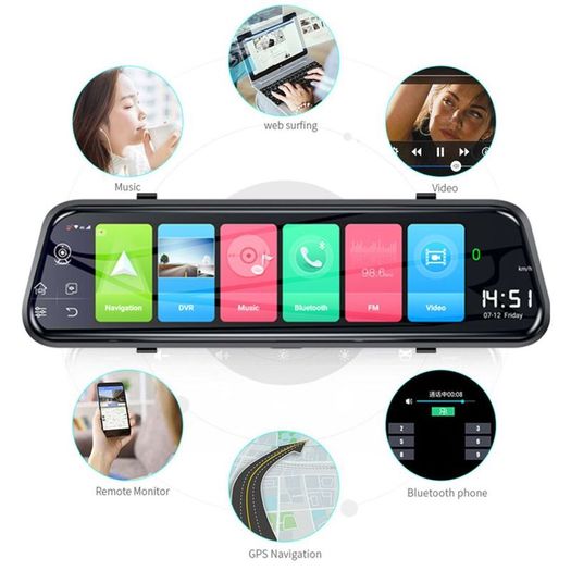 4g Car Dash Camera Dvr Rearview Mirror 4g Gps Navigation
