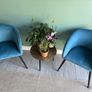 2 Blue Velvet Accent Chairs Image 2