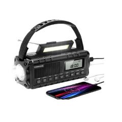 Crank Radio with Solar & Hand Crank, Emergency Radio with 20,000 mAh Power Bank, Outdoor, Camping & Survival, AM/FM Radio with LCD Display