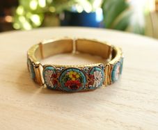 Vintage Italian Micro Mosaic Bracelet.