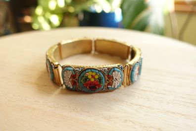 Vintage Italian Micro Mosaic Bracelet.