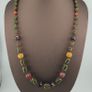 Antique Venetian Style Stripe & Aventurine Glass Beads Necklace Image 7