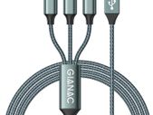 Multi Charger Cable, 3 in 1 Charger Cable [1.2M] Multiple USB Cable Nylon Braided with Micro USB Type C Lightning Cable Connector for iPhone, Android Galaxy, Huawei, Nexus, Nokia,LG, Sony, PS4-Green