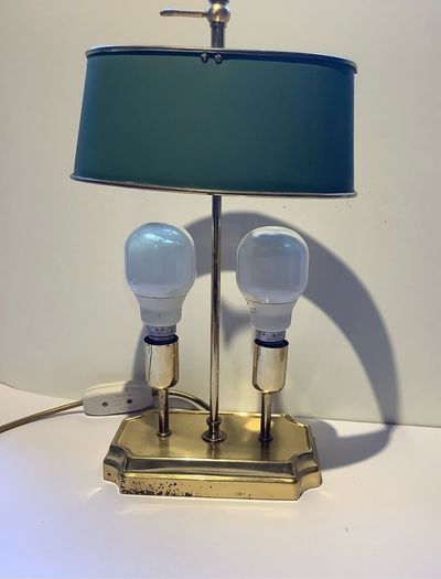 Vintage French Bouillotte Table Lamp Brass