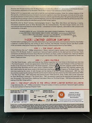 The Great Escape 3 Disc Limited Edition Blu Ray Box Set - New/Sealed