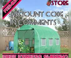 3x2 m Polytunnel Walk-in Greenhouse-Green (FREE SHIPPING)