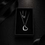 Vintage 925 Sterling Silver Dainty Heart Necklace Image 2