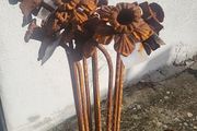 Corten steel Daffodil flower stems