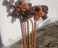 Corten steel Daffodil flower stems