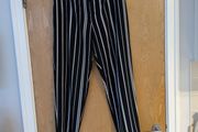 Dunnes Stores Navy /White Stripe Trousers.  Size 14. New - No Tag.