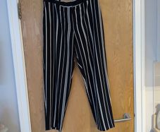 Dunnes Stores Navy /White Stripe Trousers.  Size 14. New - No Tag.