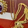 Tanzanite, Yellow Sapphire & White Zircon Pendant with Chain Image 2
