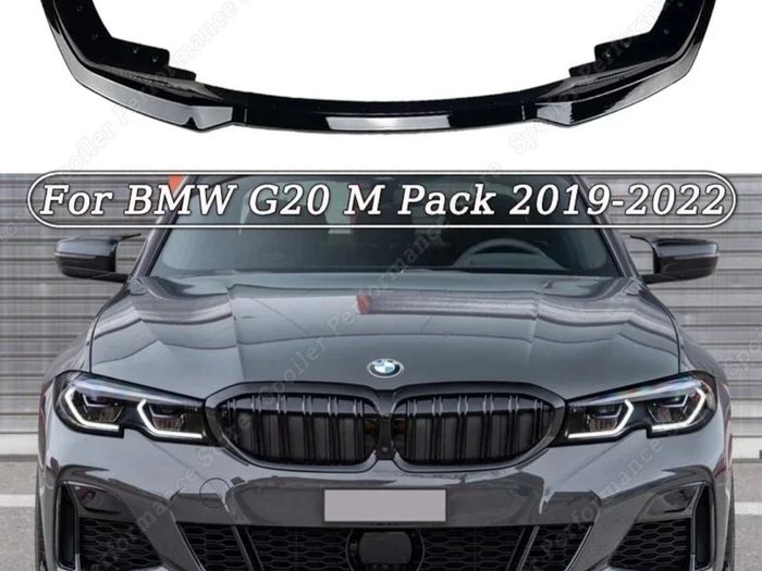 3PCS MP Style G20 G21 Car Front Bumper Lip Spoiler Splitter Diffuser Detachable Body Kit Cover Guard For BMW 3 Series G20 2019-2022
