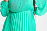 Pleated mini dress