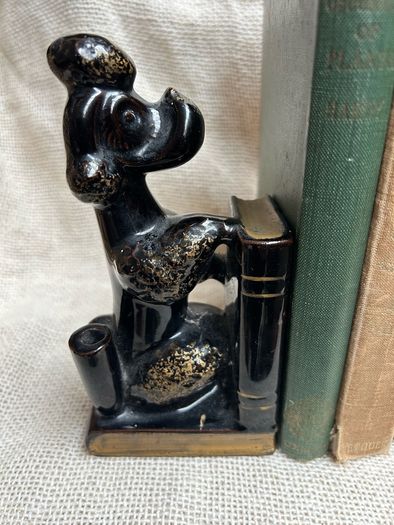 MCM Ceramic  pair of poodle bookends