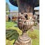 Large Urns Aged Bronze Pair H417 Image 3