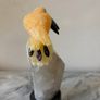 Hand-Carved Gemstone Toucan on Raw Quartz Crystal Base Image 2