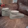 Faux suede ankle boots with faux fur lining - green Image 3
